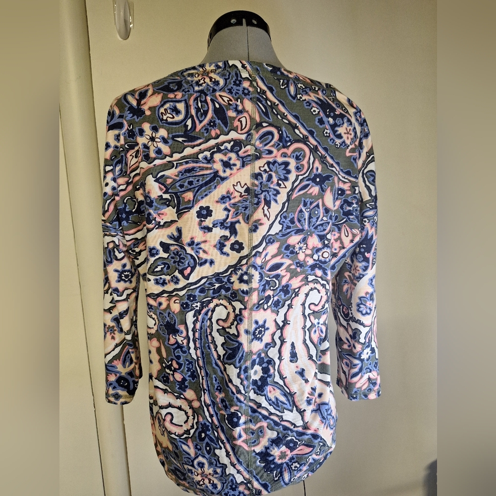 Talbots Multicolor Paisley Tunic Size Large - Picture 4 of 5